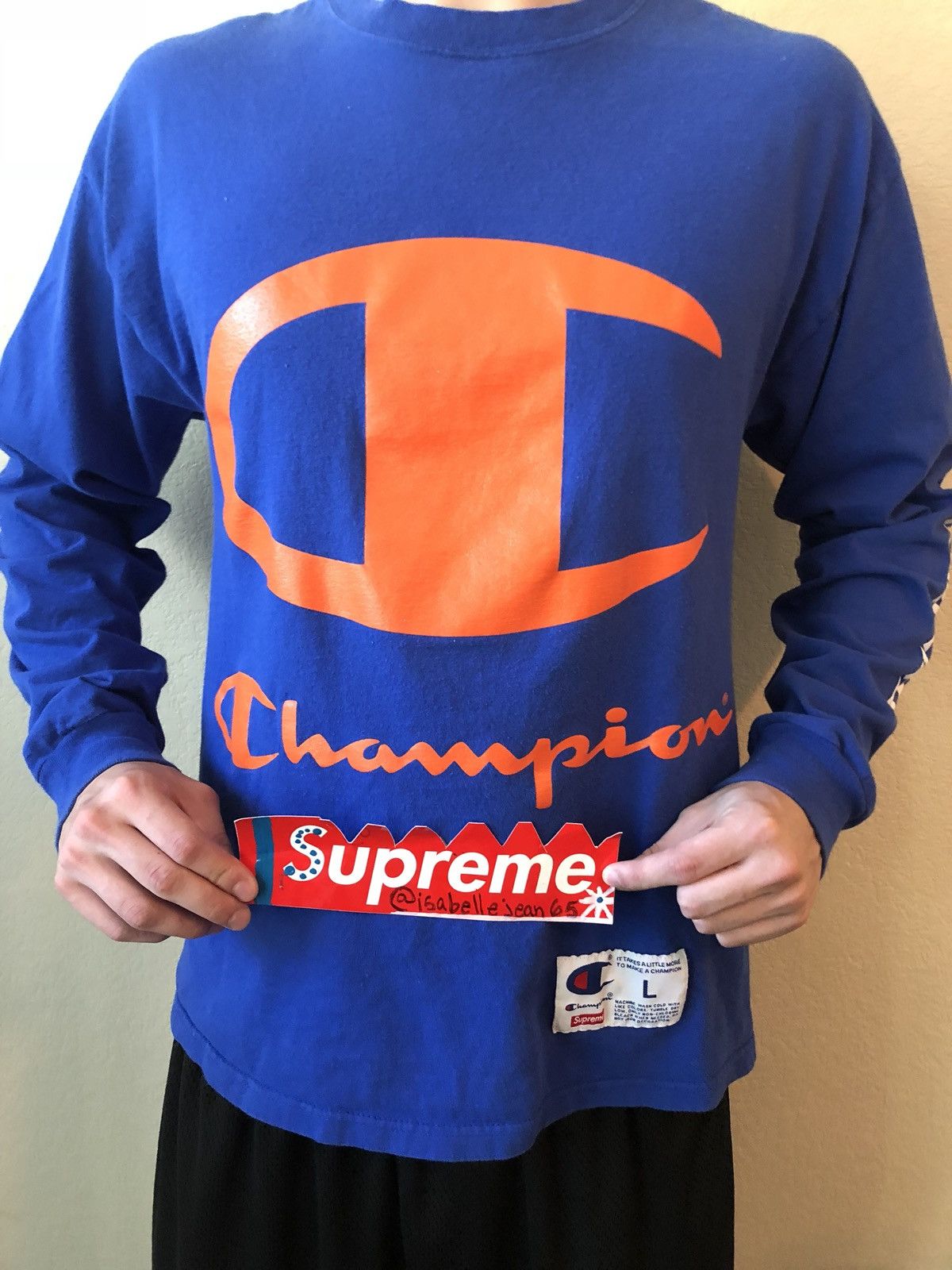 Champion X Supreme long sleeve Tops