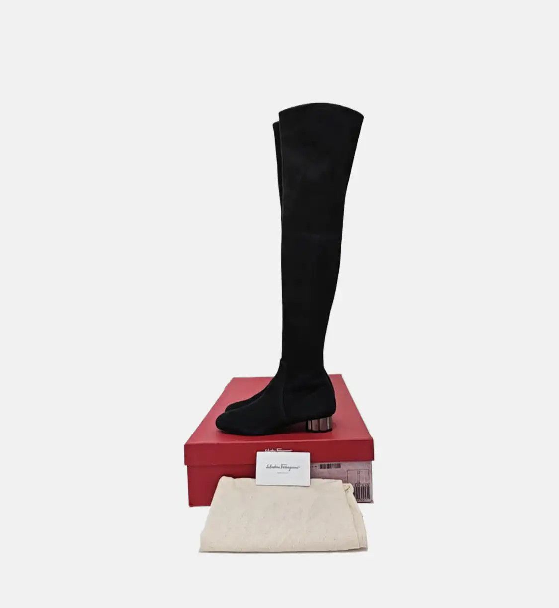 Salvatore Ferragamo Salvatore Ferragamo Spring, Autumn black suede Women's knee-high boots 36 Size US 6 / IT 36 - 6 Thumbnail