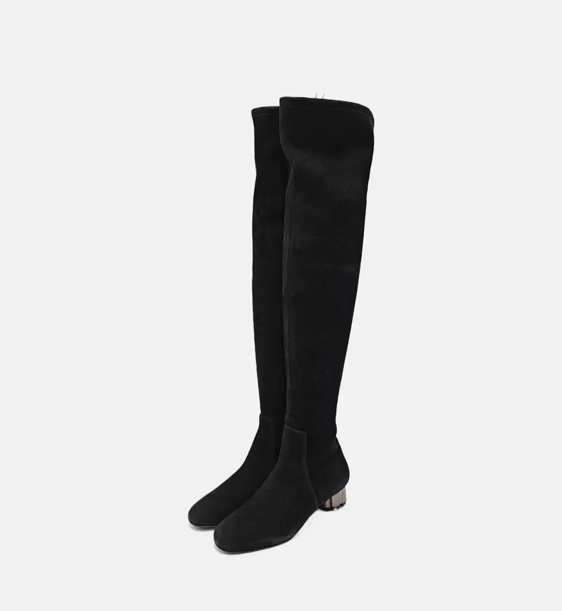 Salvatore Ferragamo Salvatore Ferragamo Spring, Autumn black suede Women's knee-high boots 36 Size US 6 / IT 36 - 2 Thumbnail
