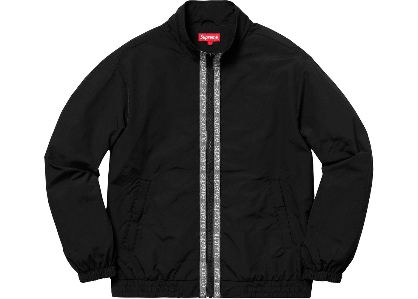 Supreme Classic Logo Taping Track Jacket Black Size M