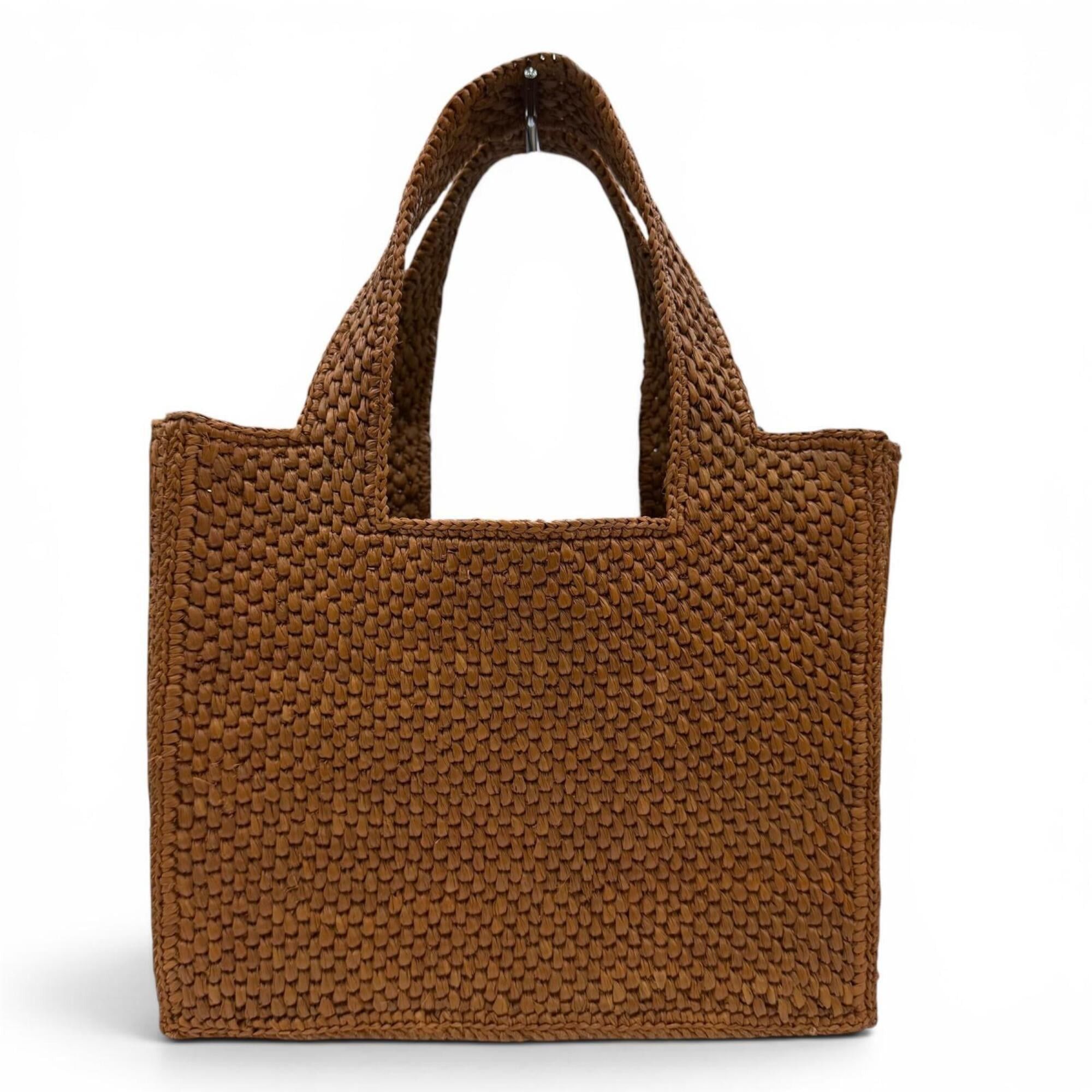 Loewe LOEWE A685B59X01 Font Tote Small Raffia Honey Gold Leather Trim 2-Way Shoulder Bag/Handbag for Women, with Dust Bag Size ONE SIZE - 4 Thumbnail