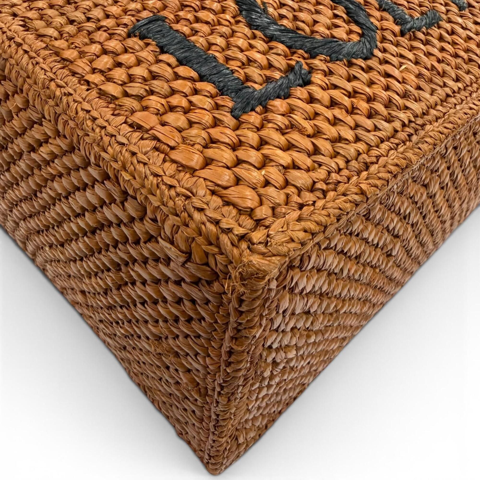Loewe LOEWE A685B59X01 Font Tote Small Raffia Honey Gold Leather Trim 2-Way Shoulder Bag/Handbag for Women, with Dust Bag Size ONE SIZE - 8 Thumbnail