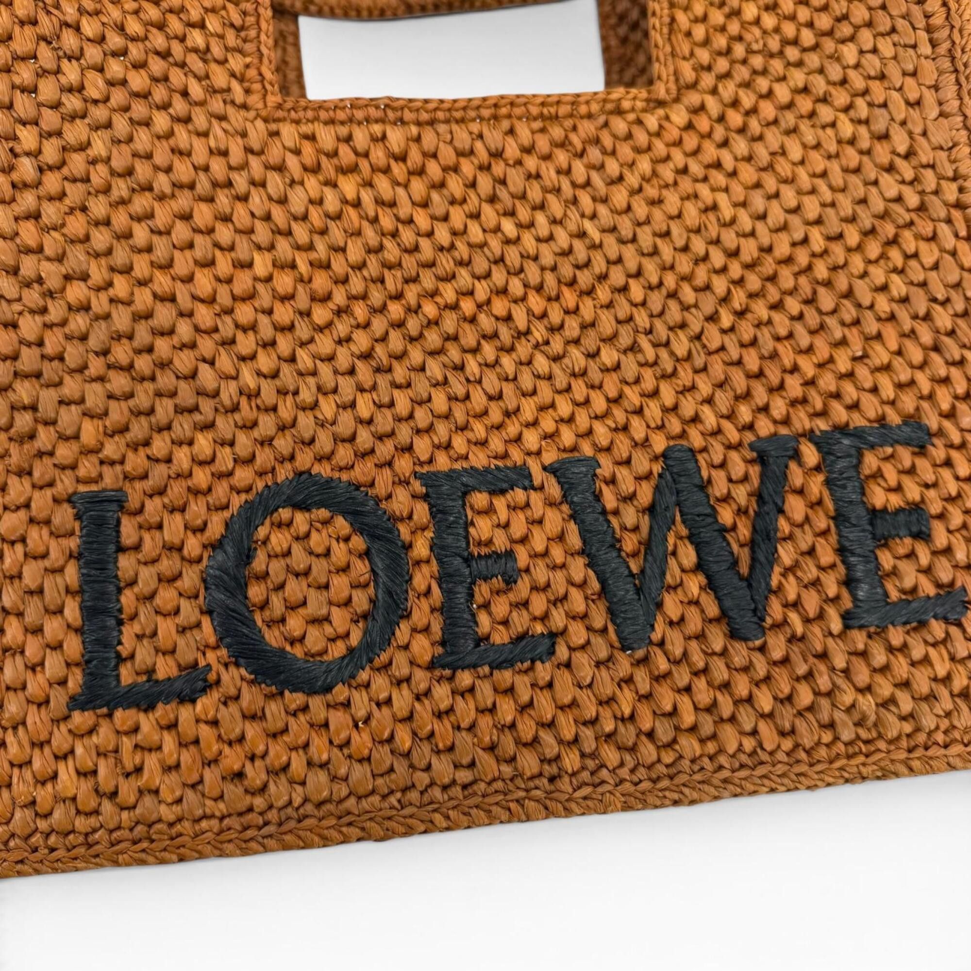 Loewe LOEWE A685B59X01 Font Tote Small Raffia Honey Gold Leather Trim 2-Way Shoulder Bag/Handbag for Women, with Dust Bag Size ONE SIZE - 10 Thumbnail