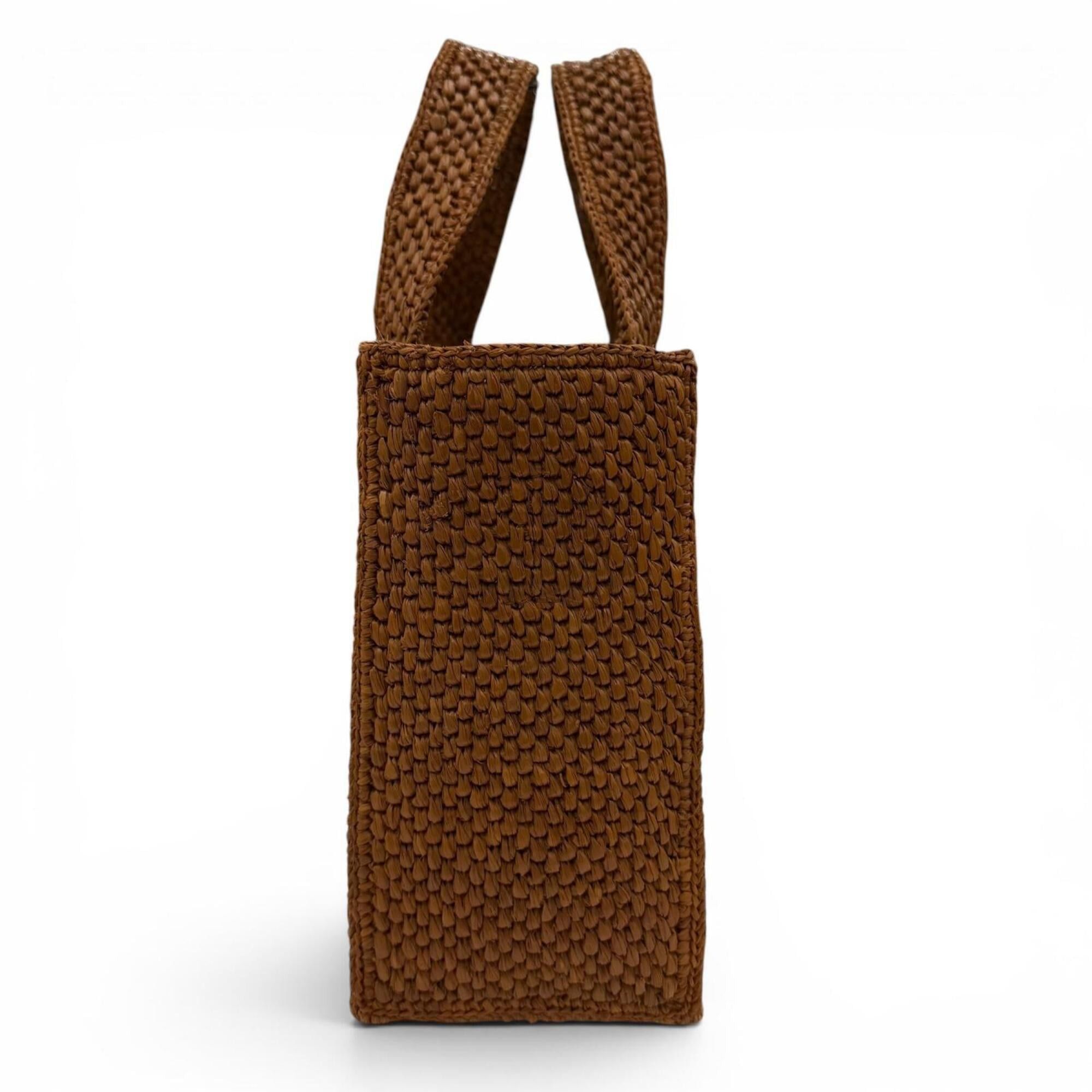 Loewe LOEWE A685B59X01 Font Tote Small Raffia Honey Gold Leather Trim 2-Way Shoulder Bag/Handbag for Women, with Dust Bag Size ONE SIZE - 5 Thumbnail