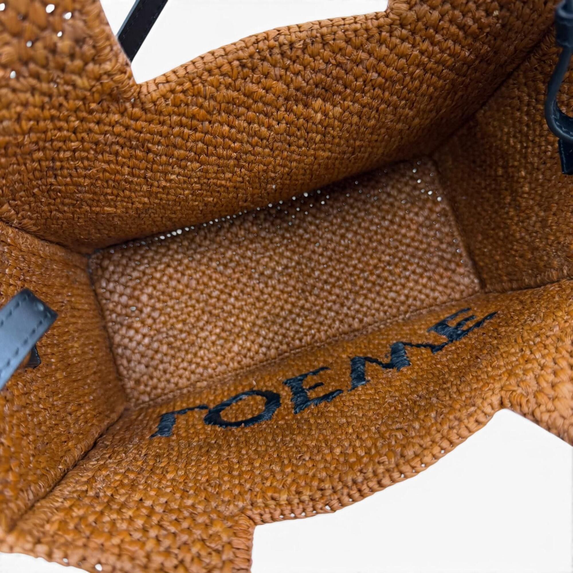 Loewe LOEWE A685B59X01 Font Tote Small Raffia Honey Gold Leather Trim 2-Way Shoulder Bag/Handbag for Women, with Dust Bag Size ONE SIZE - 7 Thumbnail