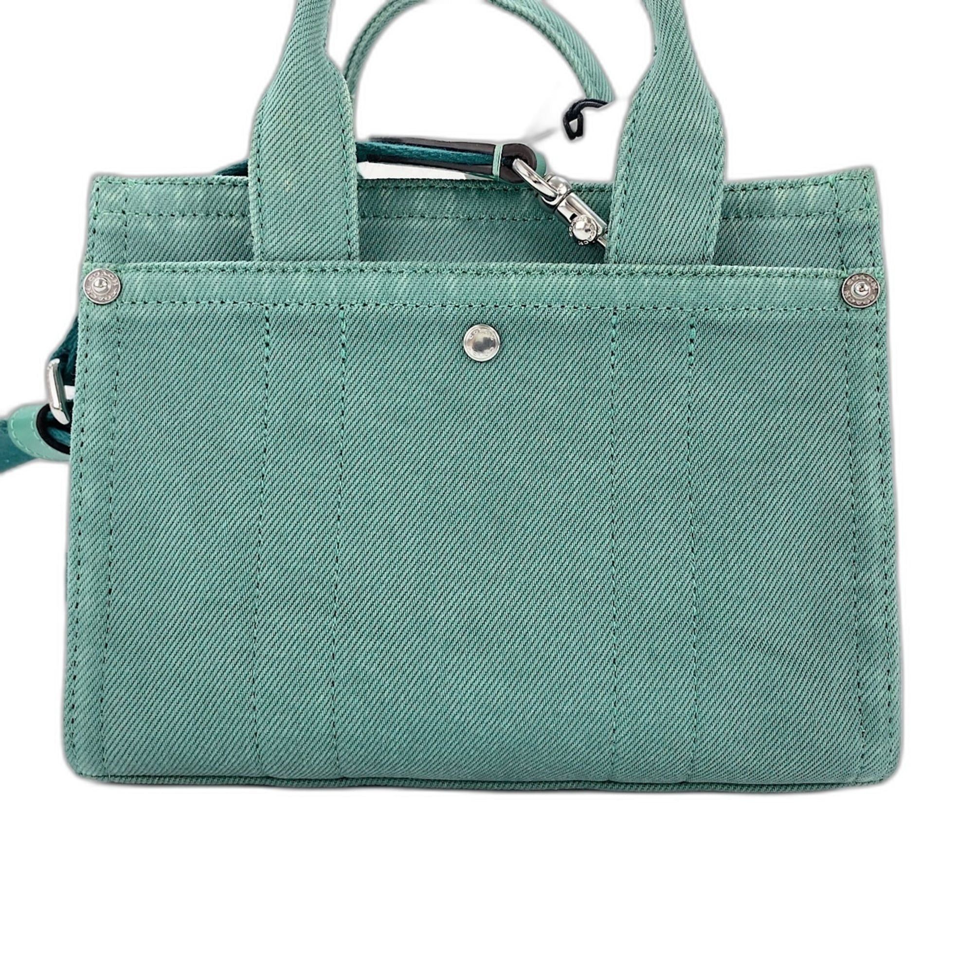 Coach Coach Cargo Tote Bag, 2-Way, Embroidered, Distressed Finish, Denim, Green Size ONE SIZE - 3 Thumbnail
