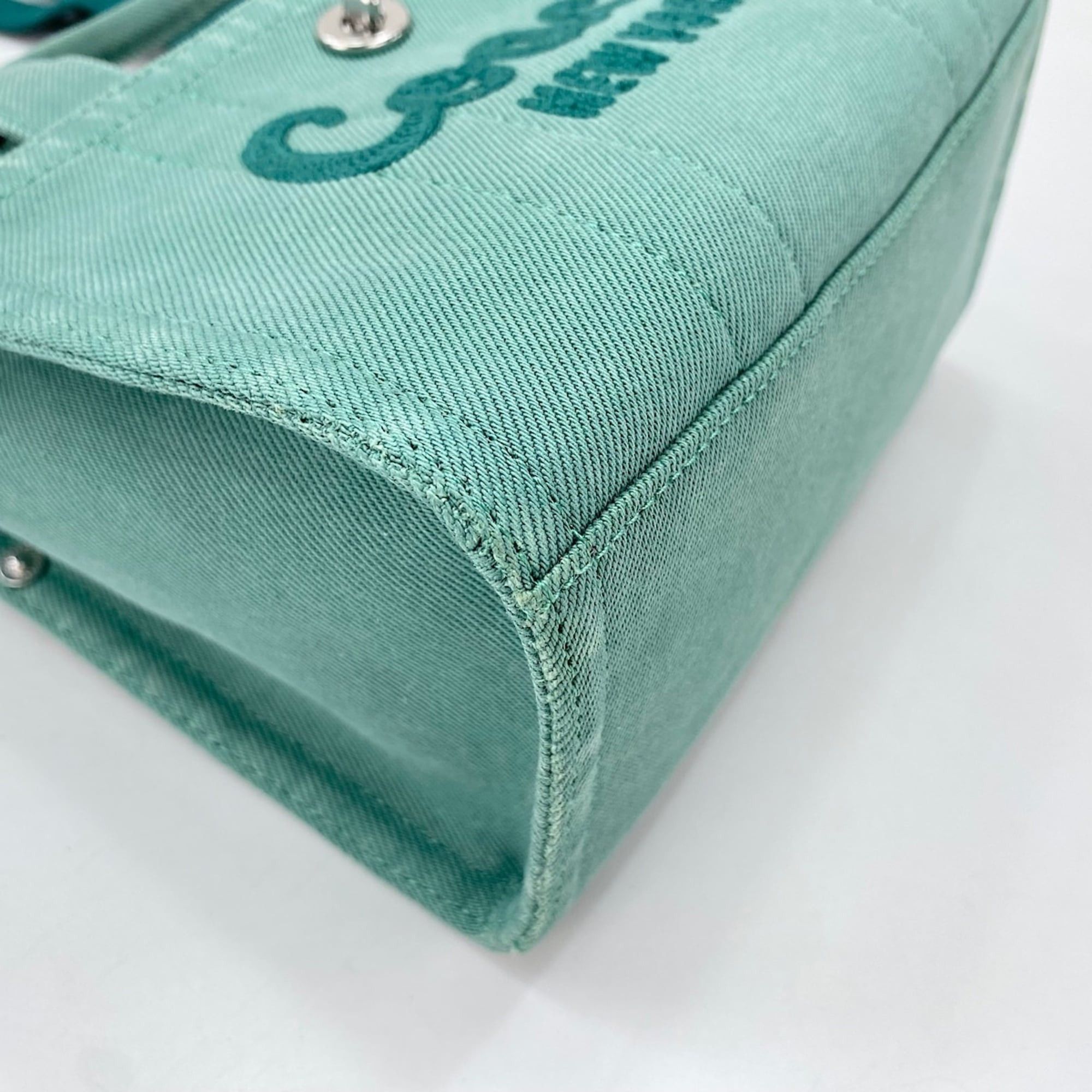 Coach Coach Cargo Tote Bag, 2-Way, Embroidered, Distressed Finish, Denim, Green Size ONE SIZE - 11 Thumbnail