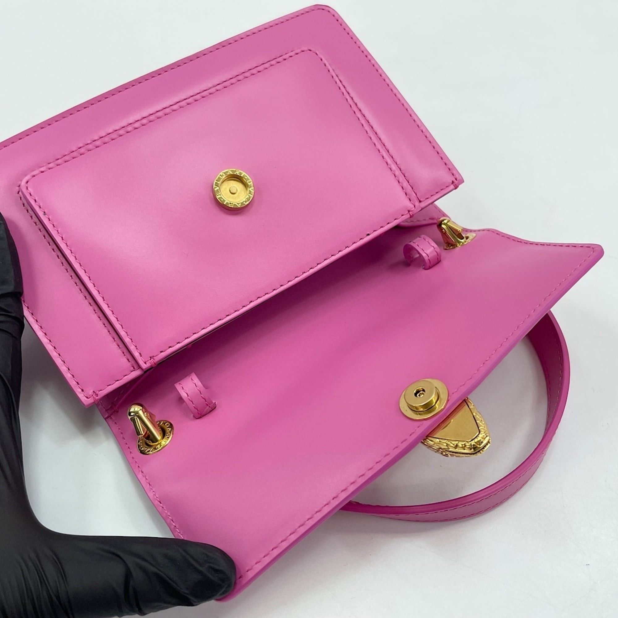 Bvlgari Bvlgari Bulgari x Alexander Wang Serpenti Snakehead 2-Way Handbag, Leather, Pink Size ONE SIZE - 12 Thumbnail