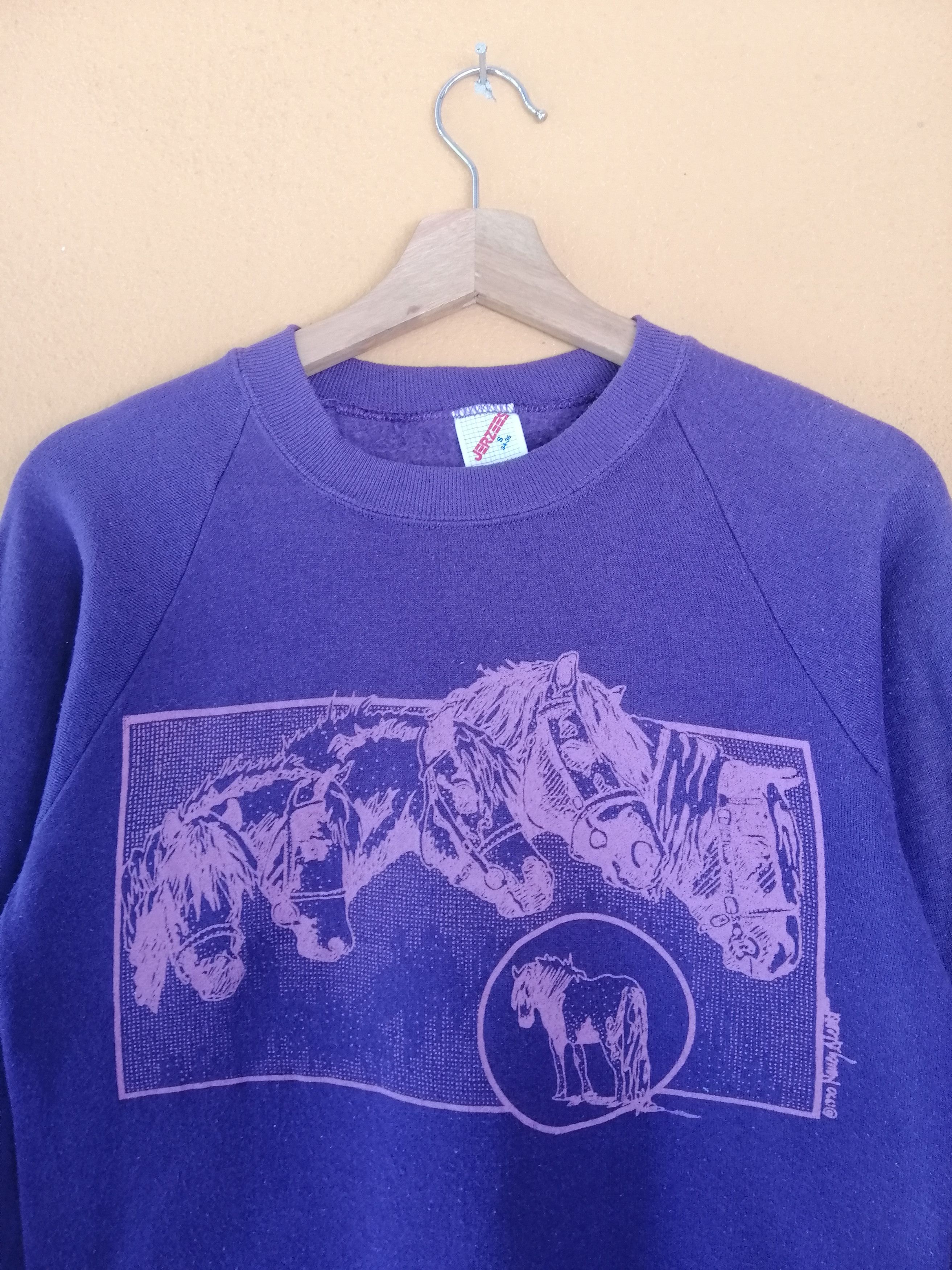 Jerzees Vintage 90s Horse Sweatshirt Size US S / EU 44-46 / 1 - 5 Thumbnail