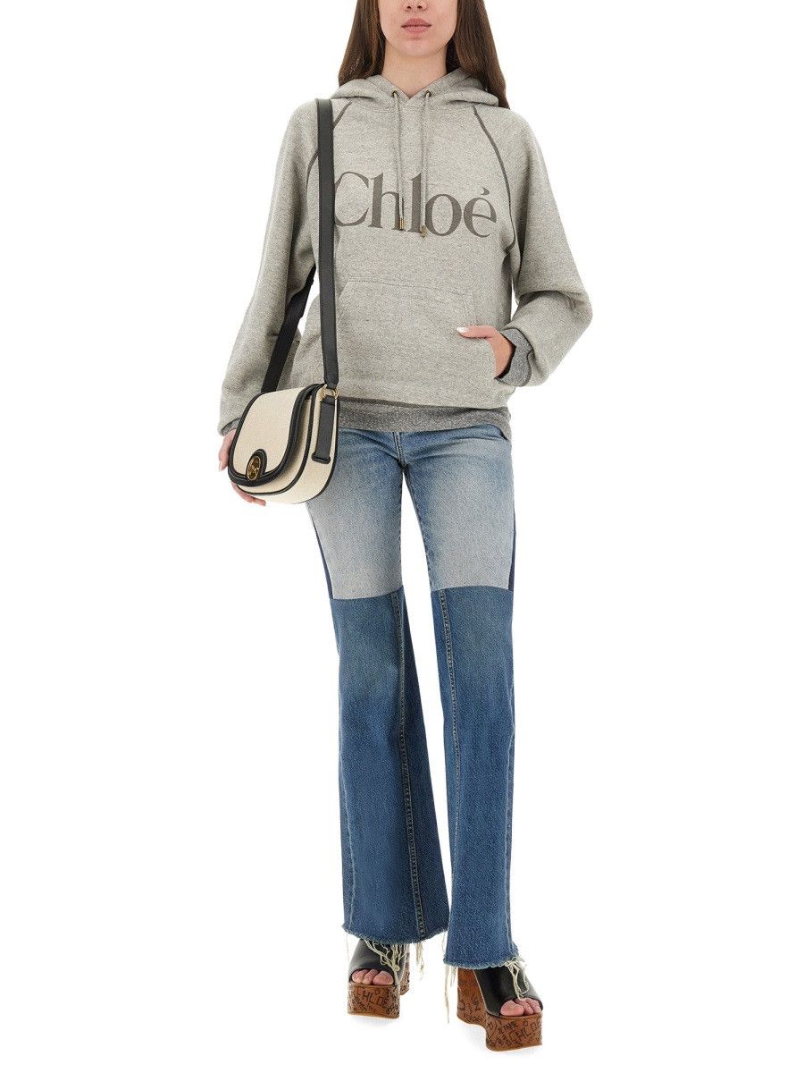 Chloe CHLOÉ OVERSIZED LOGO HOODIE - GREY Size L / US 10 / IT 46 - 2 Thumbnail