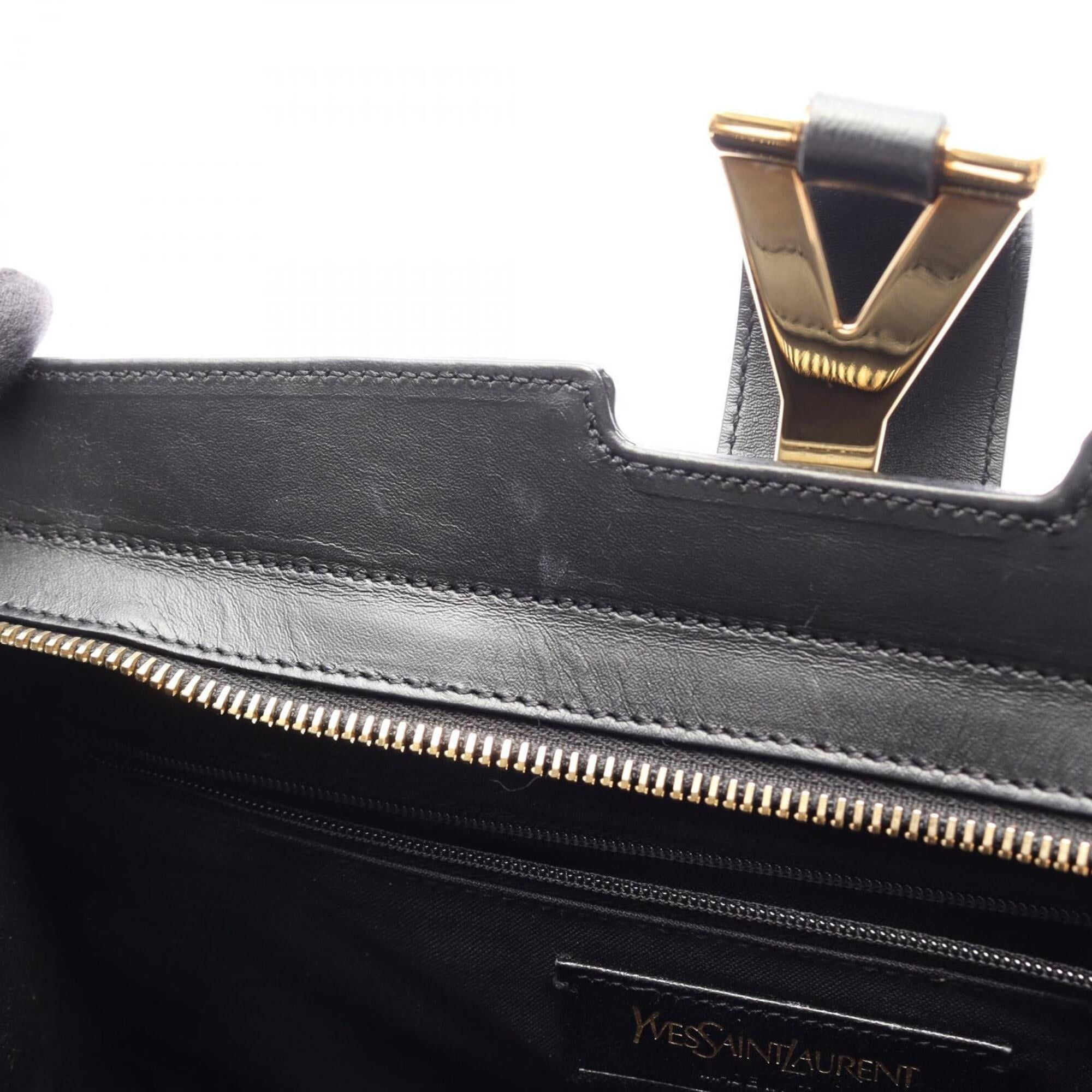 Yves Saint Laurent Yves Saint Laurent Cabas Chic Handbag, Leather, Women's, Black, 400660 Size ONE SIZE - 6 Thumbnail