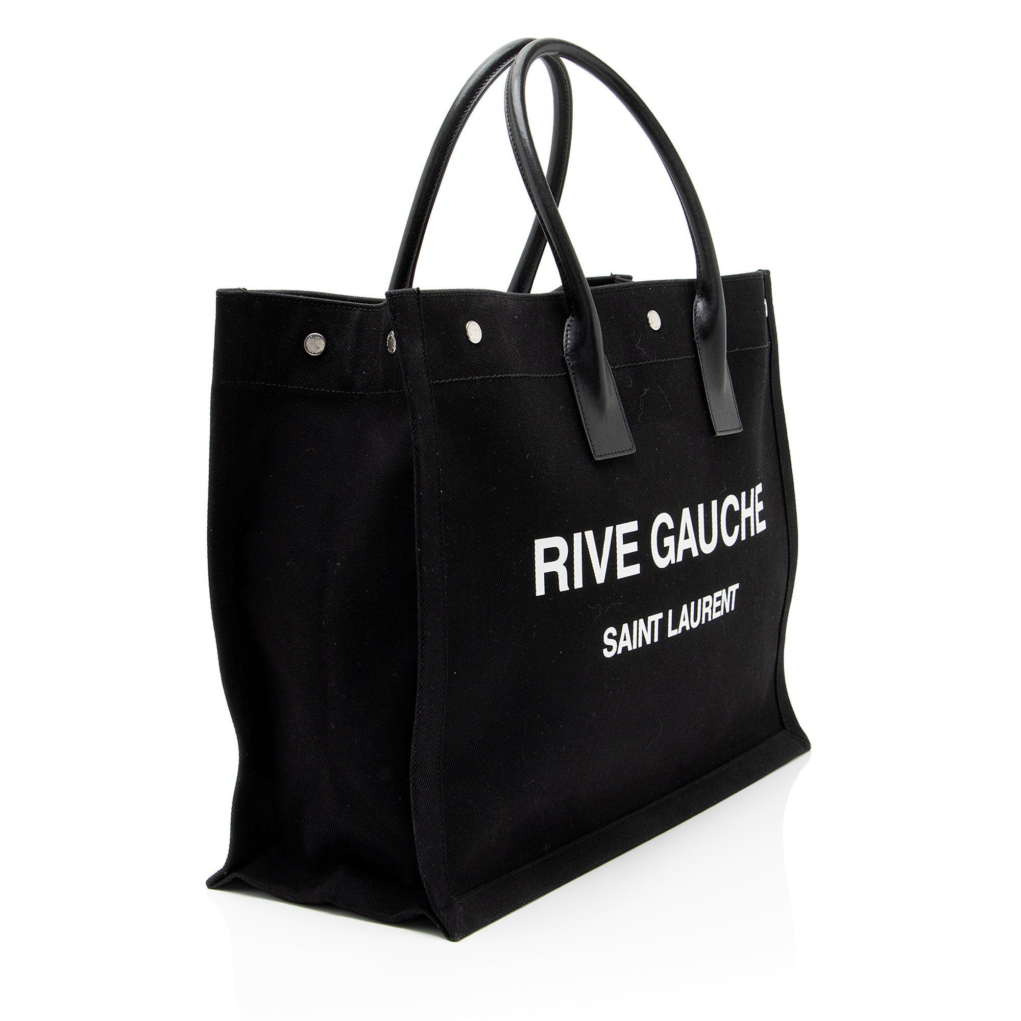 Saint Laurent Paris Saint Laurent Canvas Calfskin Rive Gauche Large Tote Size ONE SIZE - 2 Thumbnail