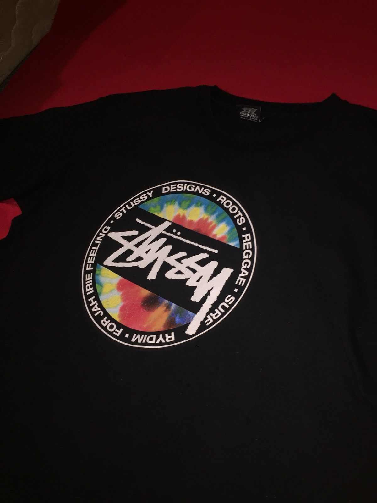 Stussy × Vintage Vintage Black Stussy “Jah Irie Feeling” T-Shirt 
