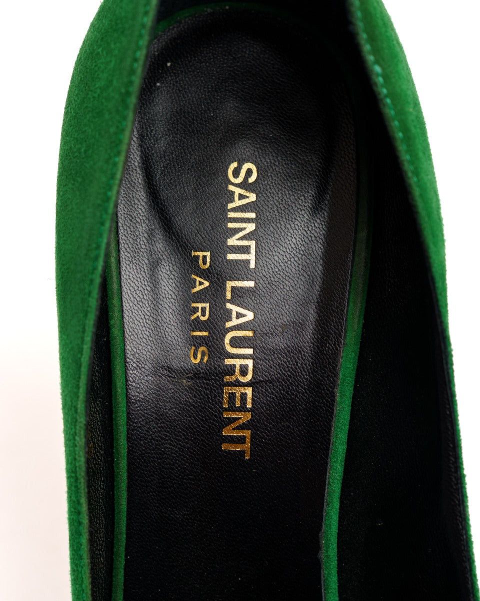 Saint Laurent Paris Saint Laurent Anja suede green heels Size US 8 / IT 38 - 5 Thumbnail