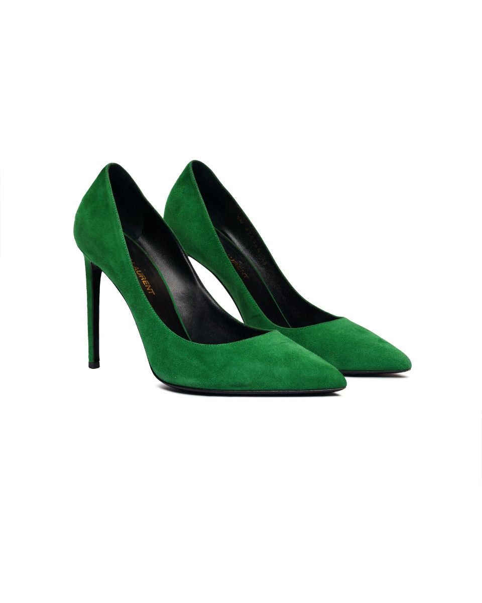 Saint Laurent Paris Saint Laurent Anja suede green heels Size US 8 / IT 38 - 2 Thumbnail