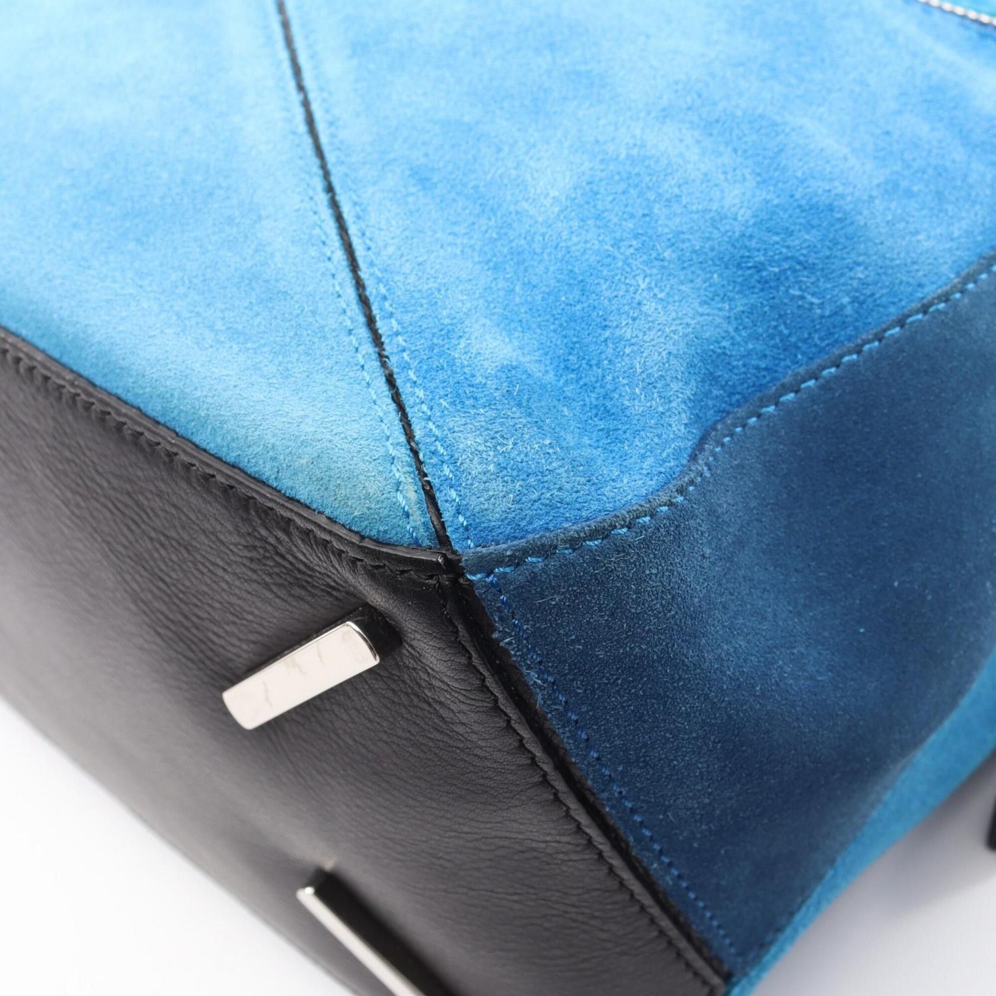 Loewe Loewe Puzzle Bag Medium 2-Way Handbag, Leather Suede, Women's, Blue/Black Size ONE SIZE - 6 Thumbnail