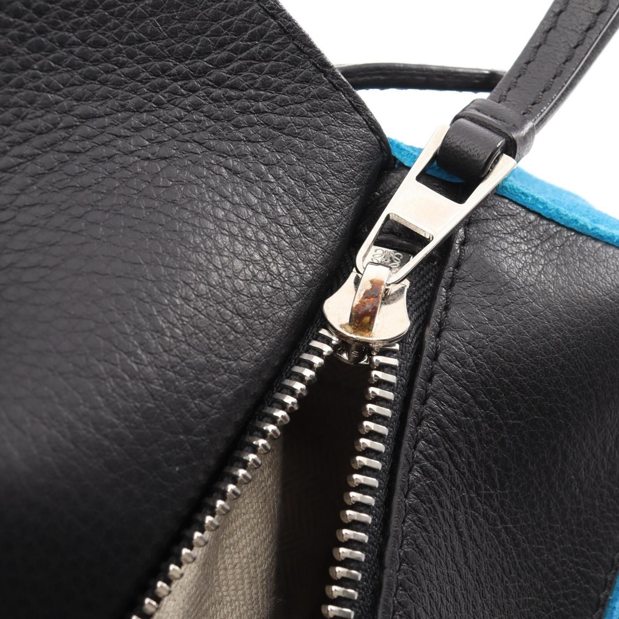 Loewe Loewe Puzzle Bag Medium 2-Way Handbag, Leather Suede, Women's, Blue/Black Size ONE SIZE - 12 Thumbnail