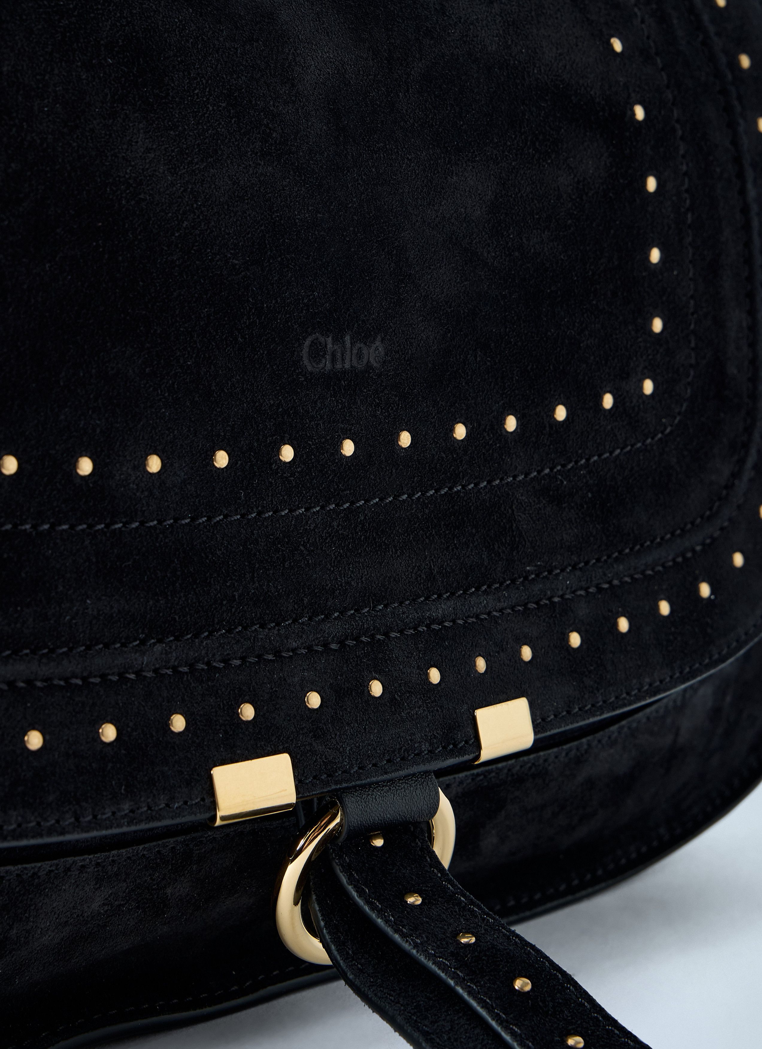 Chloe Chloé Marcie Medium Studded Suede Shoulder Bag Size ONE SIZE - 4 Thumbnail