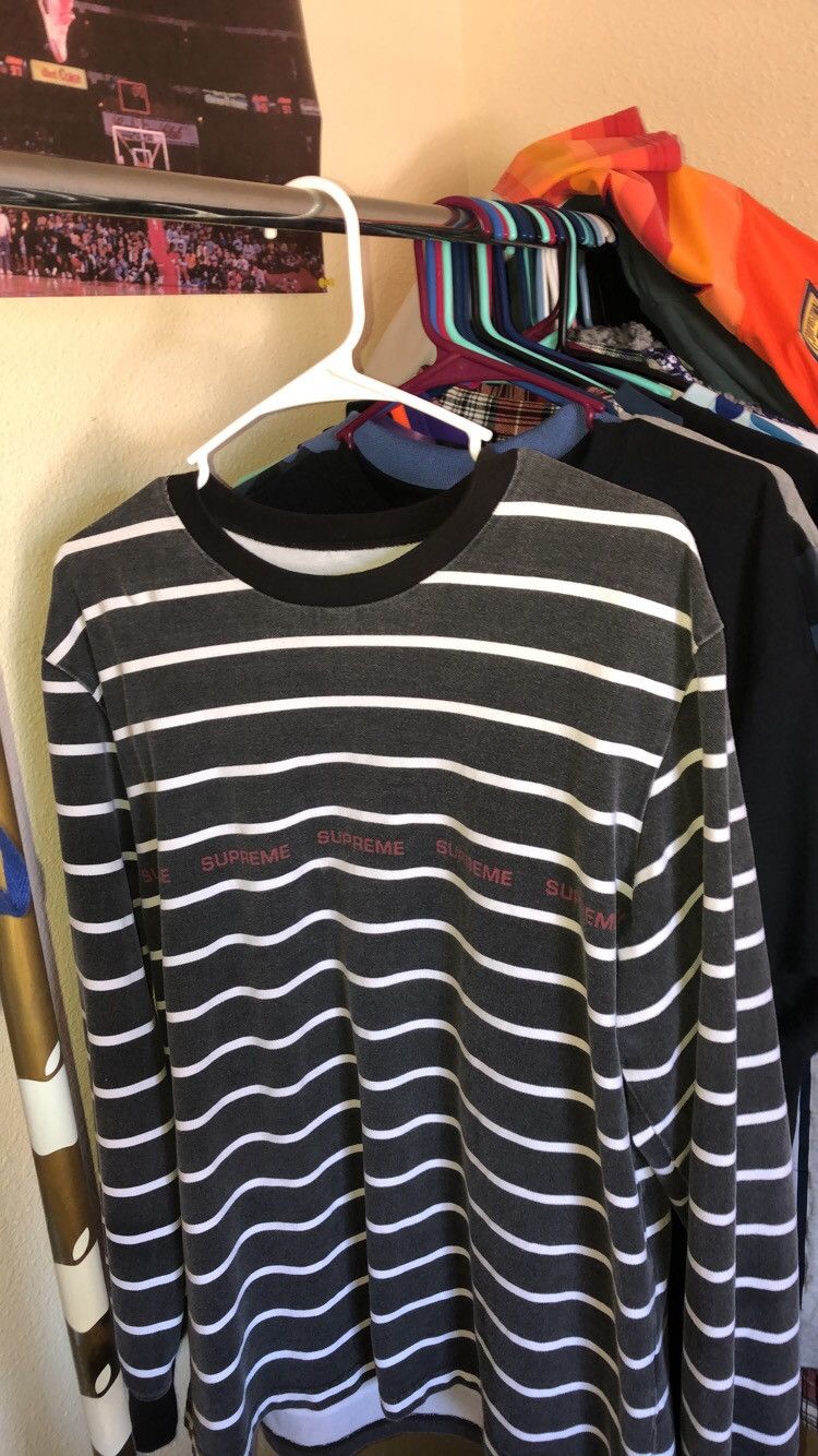 size Pique トップス Supreme Stripe M Printed