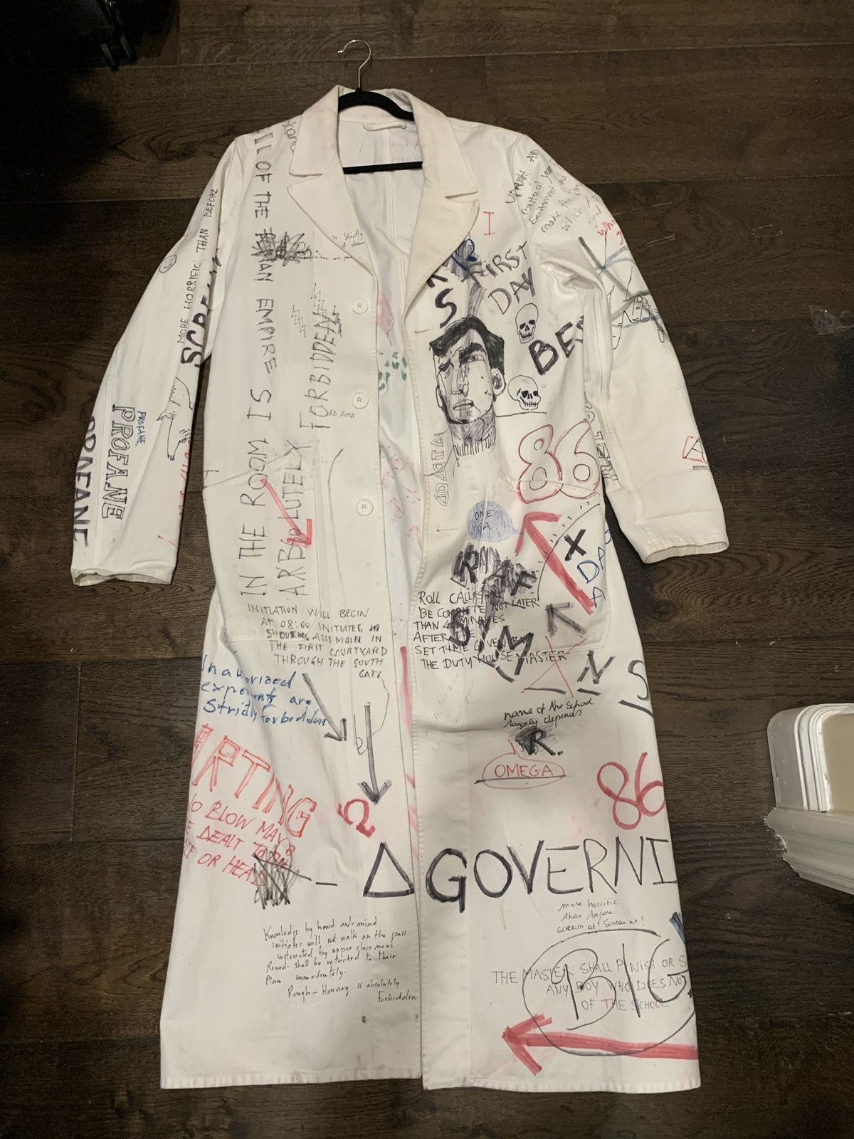 Raf simons graffiti lab coat store
