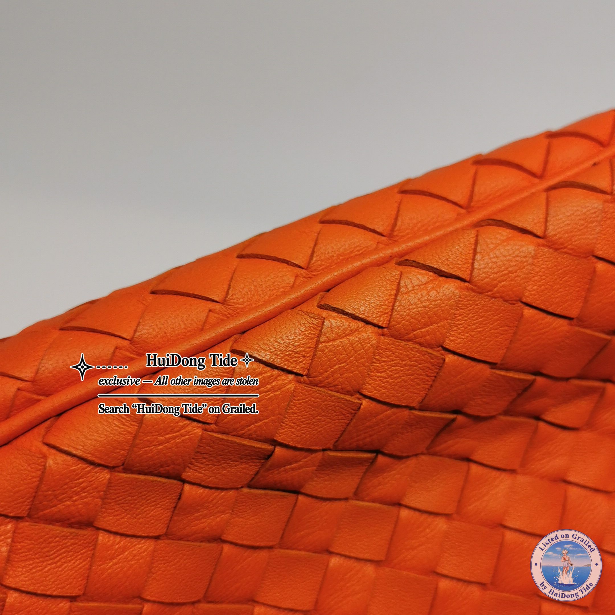 Bottega Veneta Bottega Veneta Orange Intrecciato Leather Handle Bag Size ONE SIZE - 16 Thumbnail