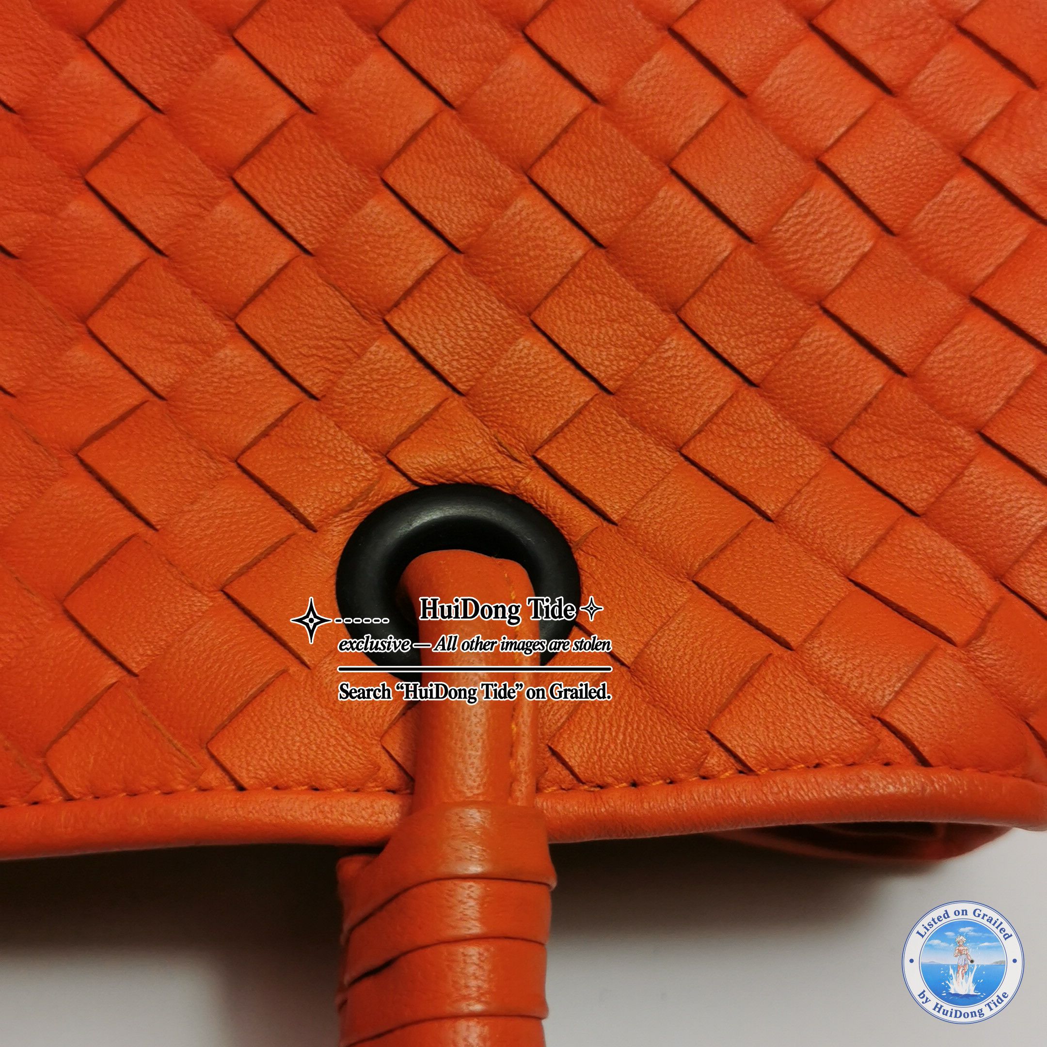 Bottega Veneta Bottega Veneta Orange Intrecciato Leather Handle Bag Size ONE SIZE - 11 Thumbnail