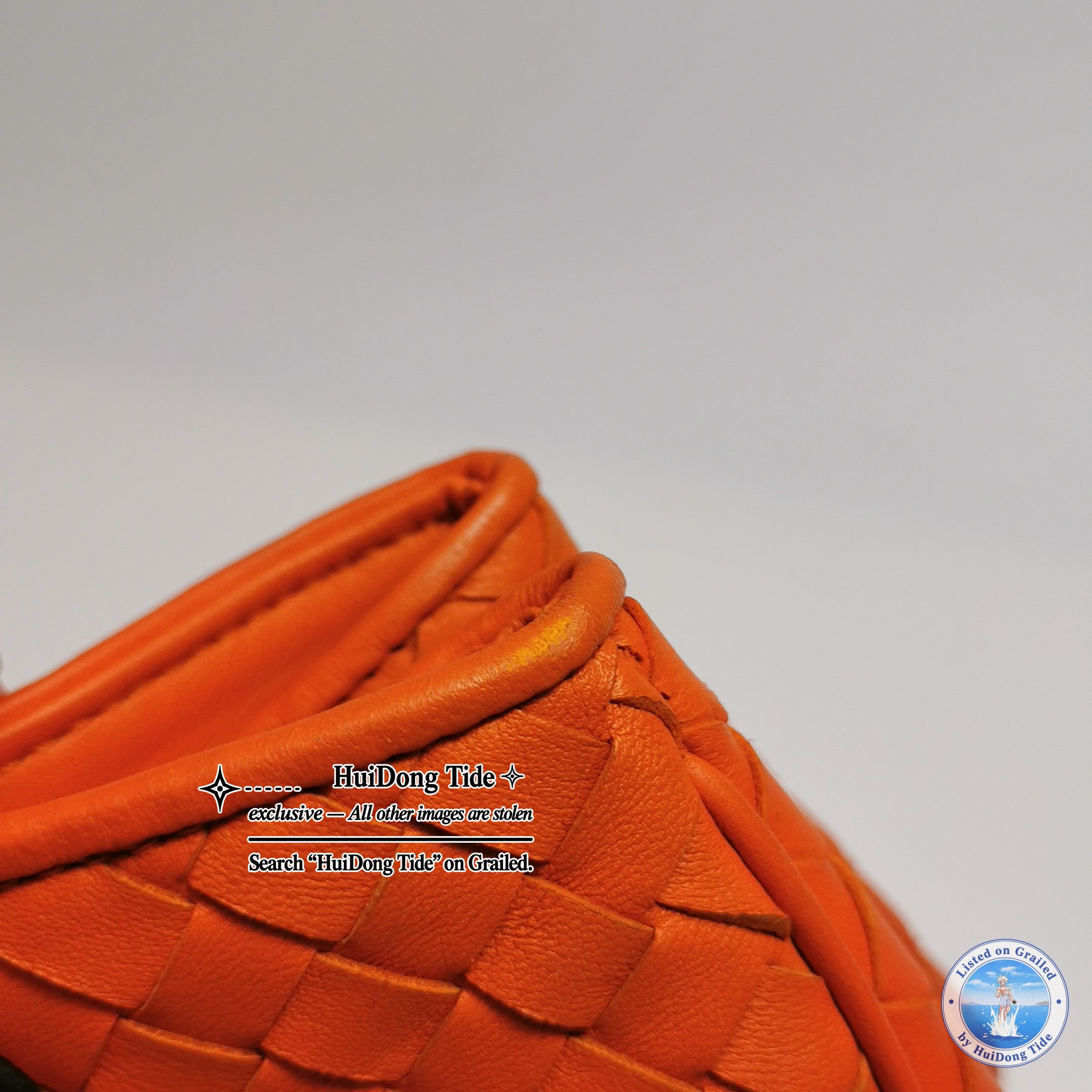 Bottega Veneta Bottega Veneta Orange Intrecciato Leather Handle Bag Size ONE SIZE - 13 Thumbnail