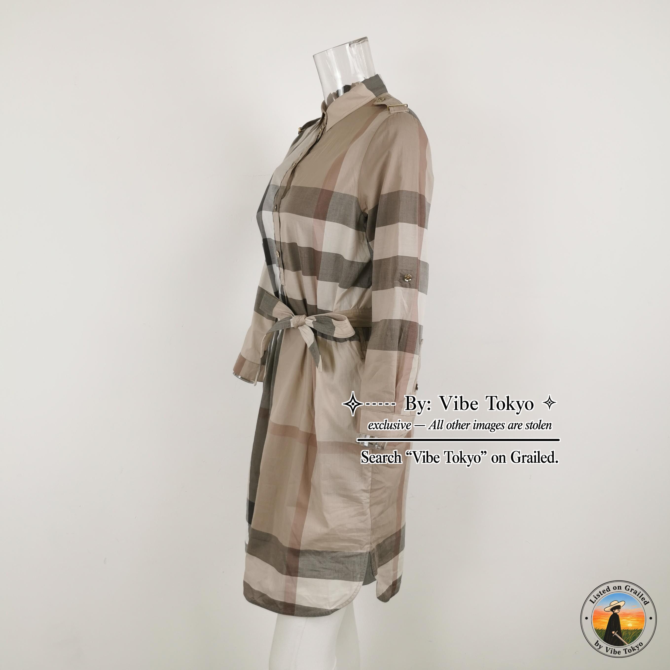 Burberry Burberry Check Cotton Shirt Dress Size US 6 Size M / US 6-8 / IT 42-44 - 2 Thumbnail