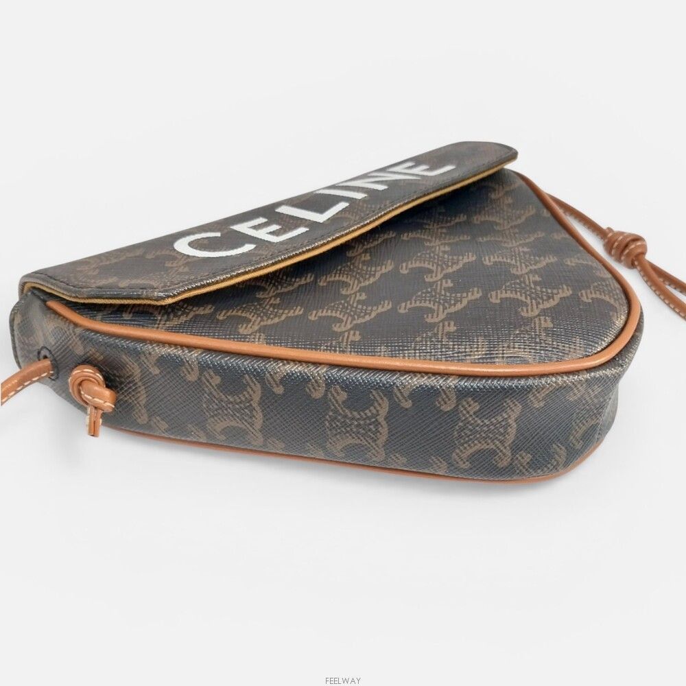Celine Triomphe Canvas Tan Triangle Crossbody Bag Size ONE SIZE - 4 Thumbnail
