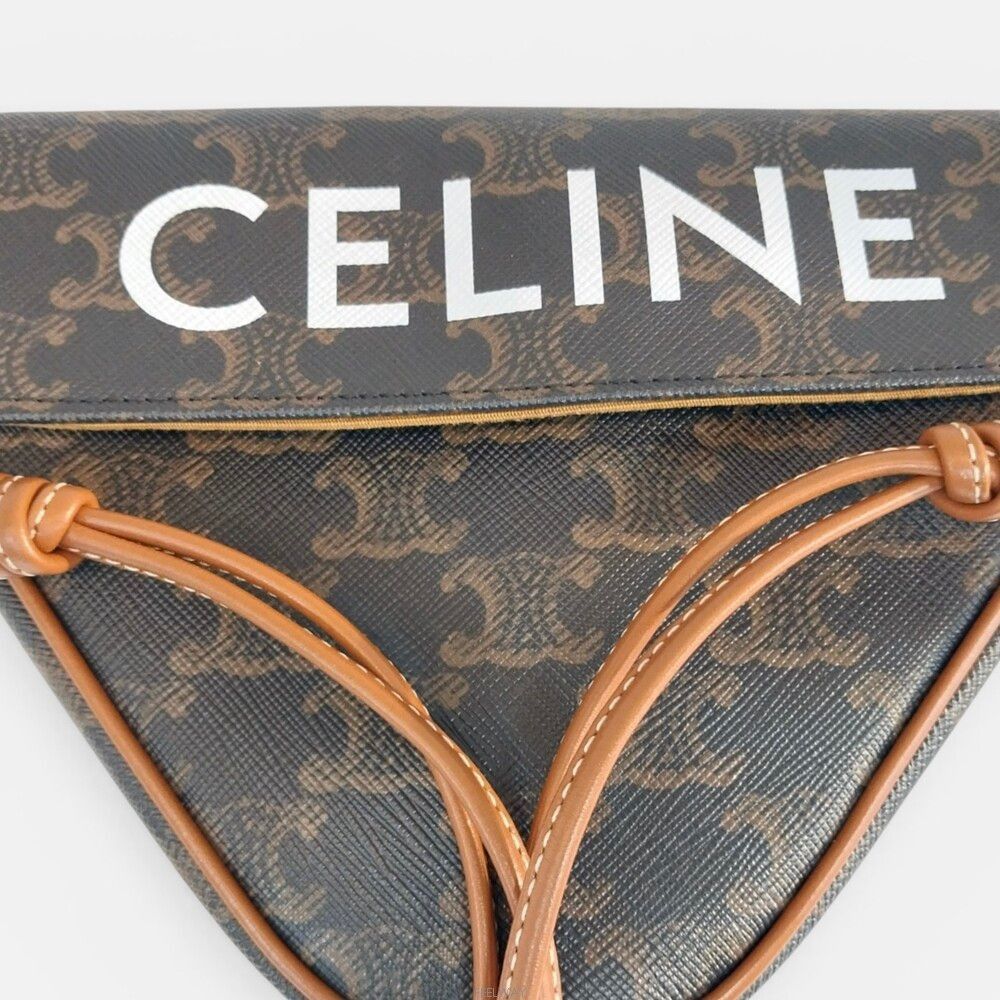Celine Triomphe Canvas Tan Triangle Crossbody Bag Size ONE SIZE - 8 Thumbnail