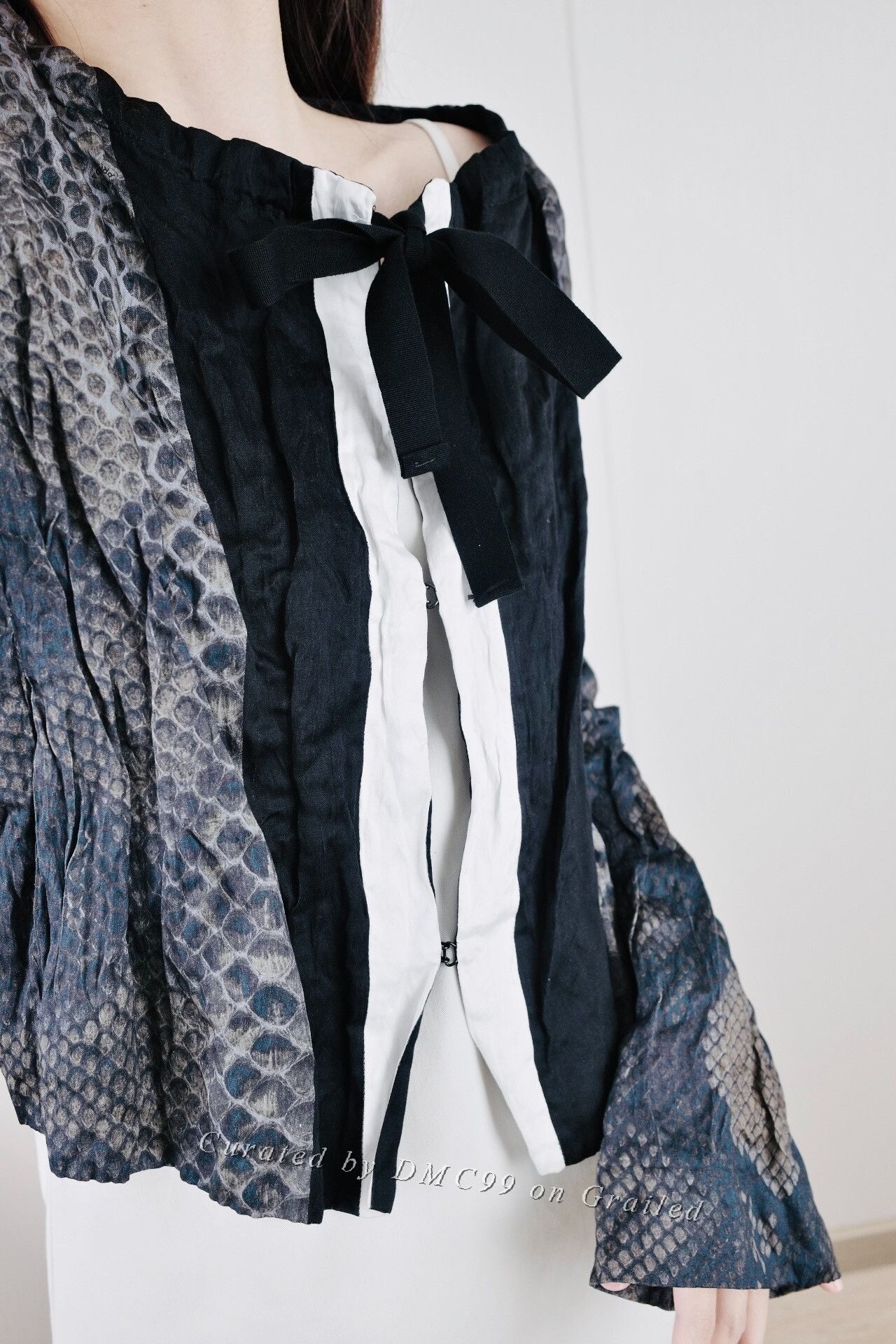 Prada Prada 09SS Snake Print Pleated Top | Grailed