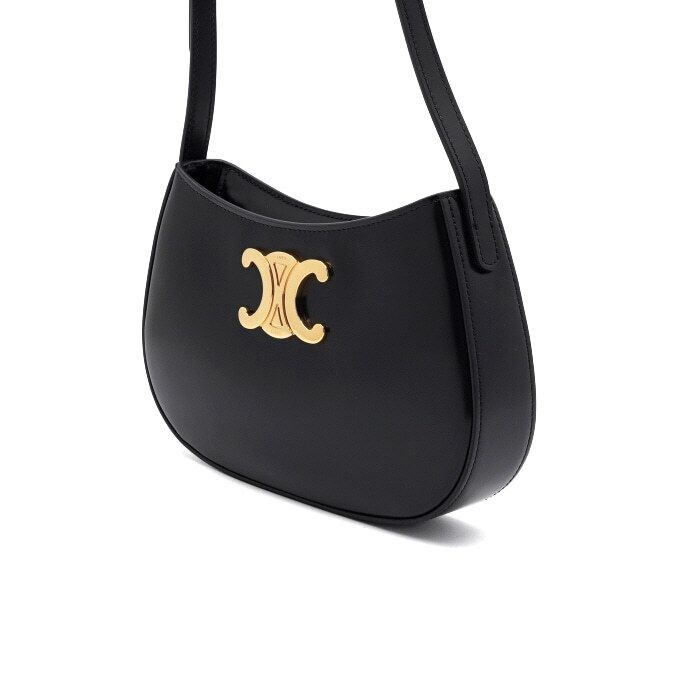Celine Black Shiny Calfskin Gold-tone Triope Medium Tilly Shoulder Size ONE SIZE - 2 Thumbnail