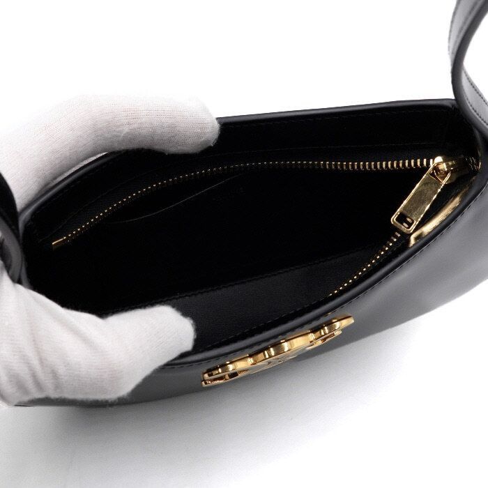 Celine Black Shiny Calfskin Gold-tone Triope Medium Tilly Shoulder Size ONE SIZE - 5 Thumbnail