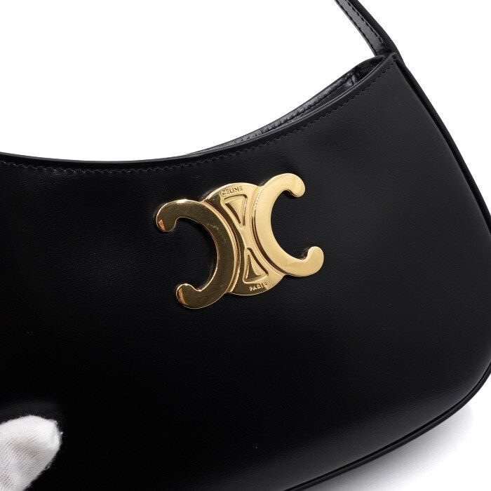 Celine Black Shiny Calfskin Gold-tone Triope Medium Tilly Shoulder Size ONE SIZE - 8 Thumbnail
