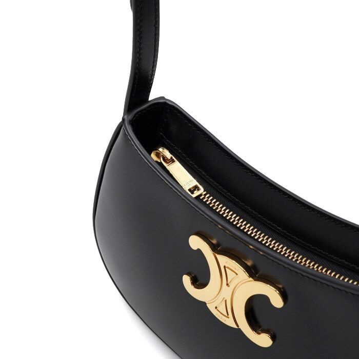 Celine Black Shiny Calfskin Gold-tone Triope Medium Tilly Shoulder Size ONE SIZE - 7 Thumbnail