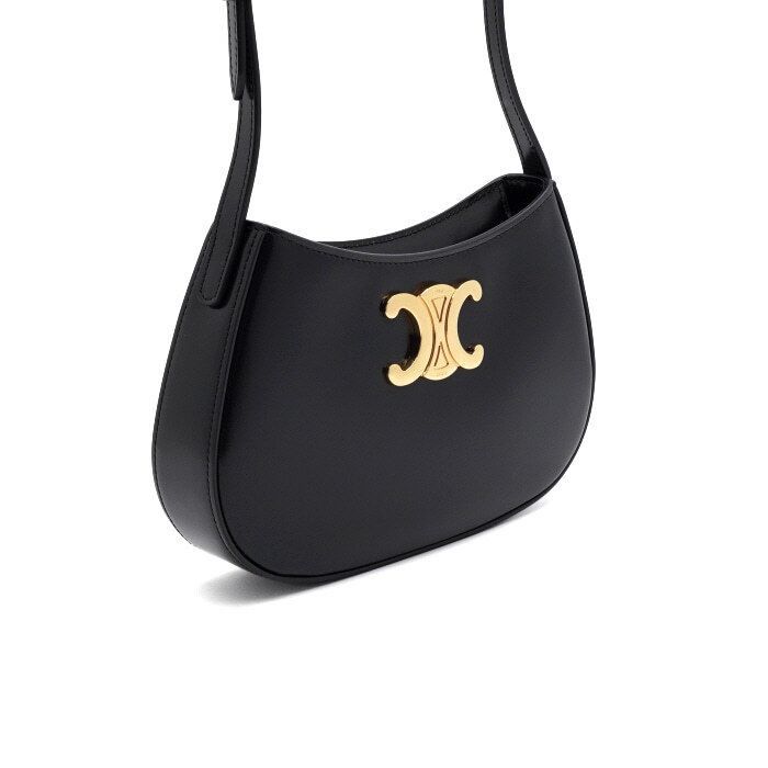 Celine Black Shiny Calfskin Gold-tone Triope Medium Tilly Shoulder Size ONE SIZE - 3 Thumbnail