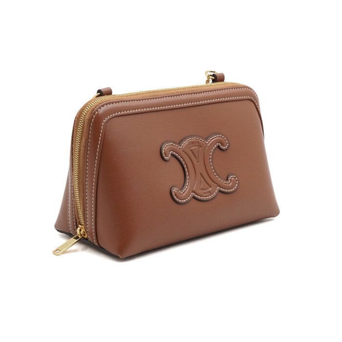 Celine Triomphe Quilted Gold Chain Clutch Shoulder Bag and Crossbod Size ONE SIZE - 3 Thumbnail
