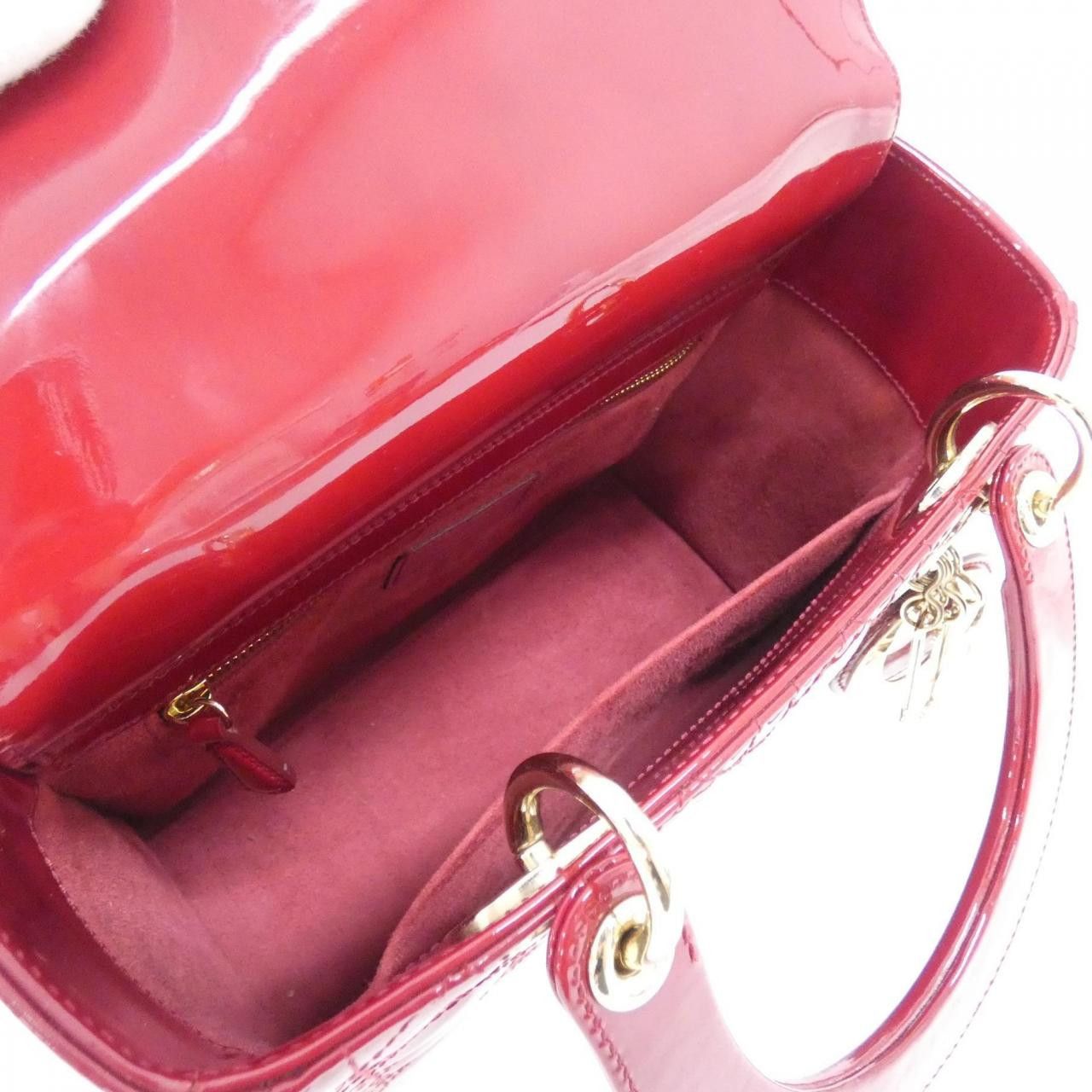 Dior Dior Christian Dior Lady Dior Patent Leather Bag Plastic / Synthetic Handbag M0565OWCB DUTY FREE for USA Size ONE SIZE - 9 Thumbnail