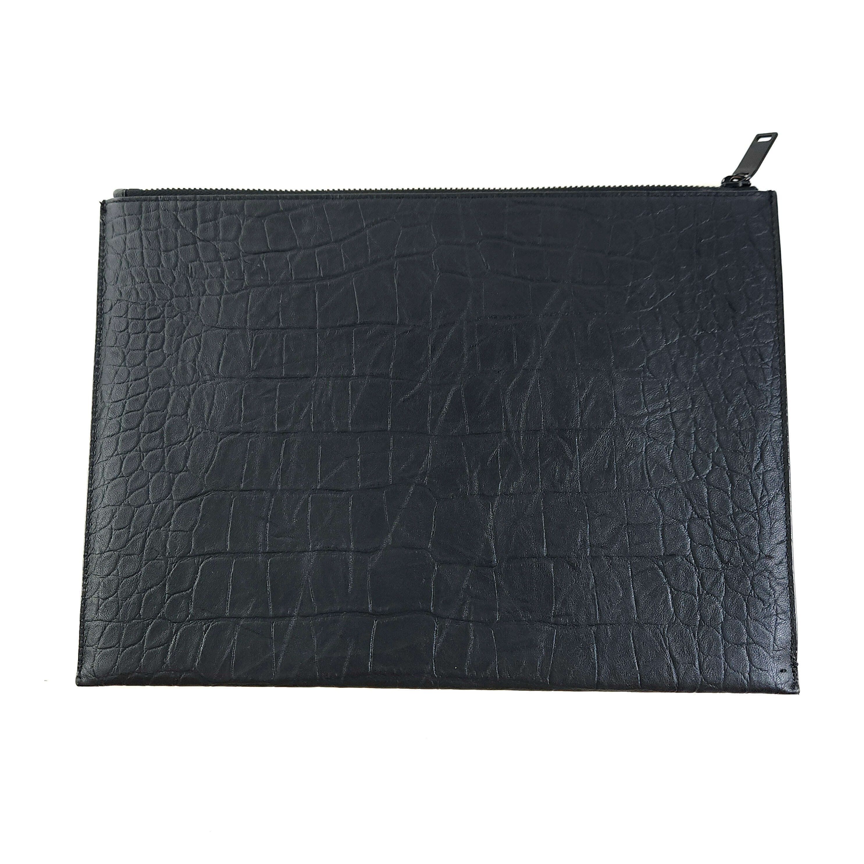Yves Saint Laurent Crocodile Embossed Leather Cassandra Clutch Bag Size ONE SIZE - 3 Thumbnail