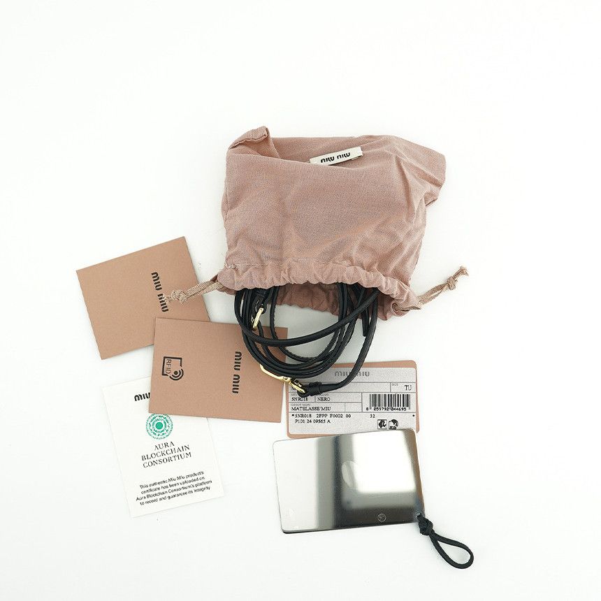 Miu Miu Matelassé Nappa Mini Crossbody Bag Leather Black Size ONE SIZE - 25 Thumbnail