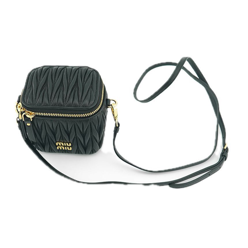 Miu Miu Matelassé Nappa Mini Crossbody Bag Leather Black Size ONE SIZE - 3 Thumbnail