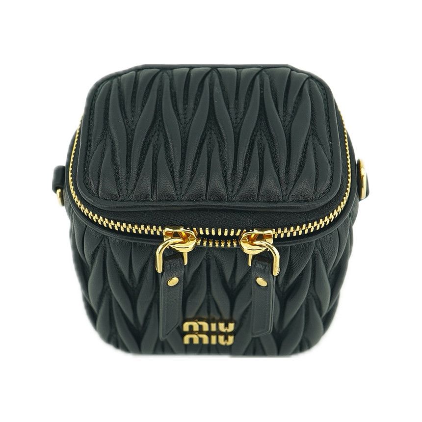 Miu Miu Matelassé Nappa Mini Crossbody Bag Leather Black Size ONE SIZE - 11 Thumbnail