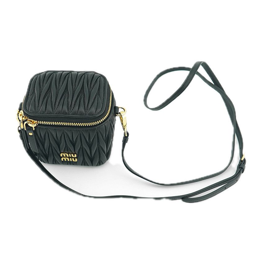 Miu Miu Matelassé Nappa Mini Crossbody Bag Leather Black Size ONE SIZE - 17 Thumbnail