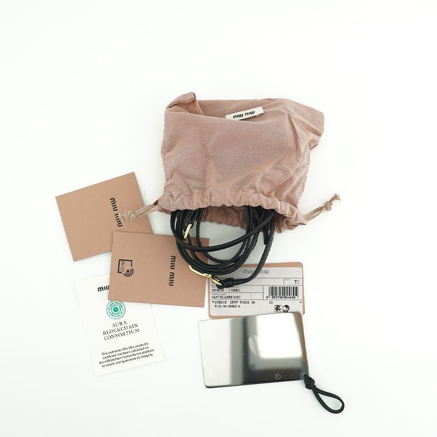 Miu Miu Matelassé Nappa Mini Crossbody Bag Leather Black Size ONE SIZE - 8 Thumbnail