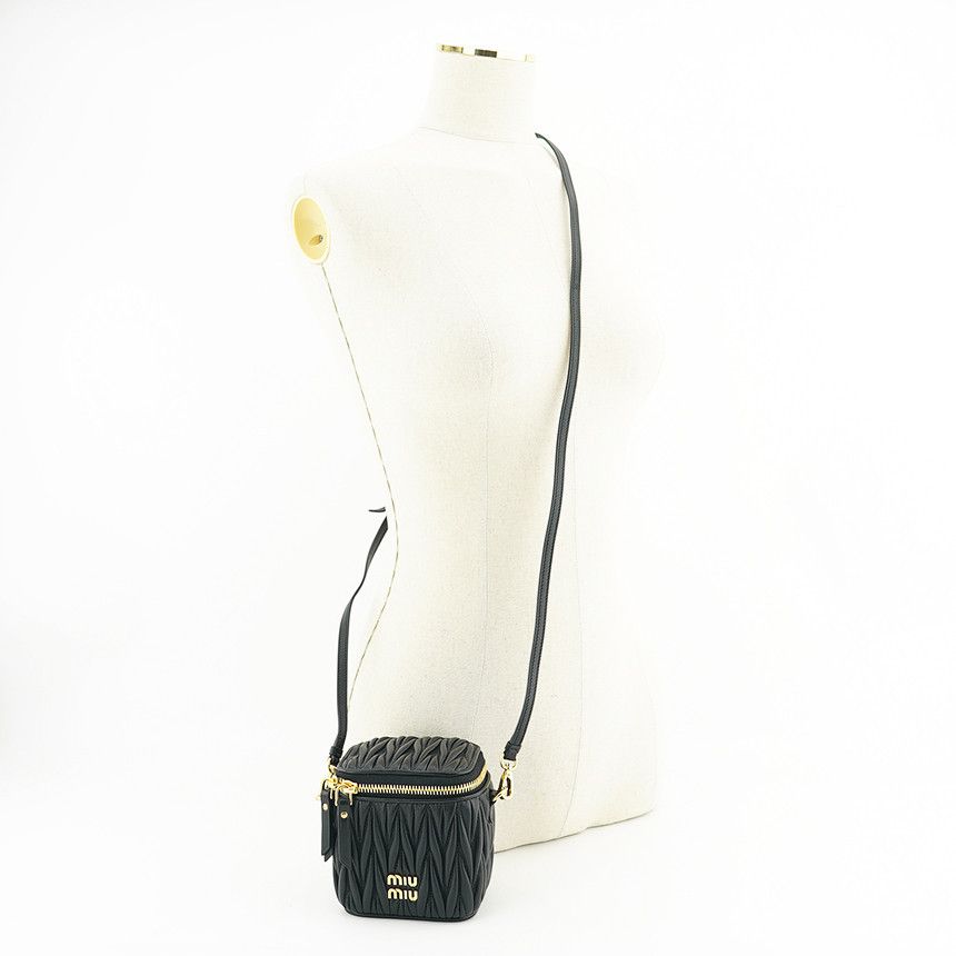 Miu Miu Matelassé Nappa Mini Crossbody Bag Leather Black Size ONE SIZE - 10 Thumbnail