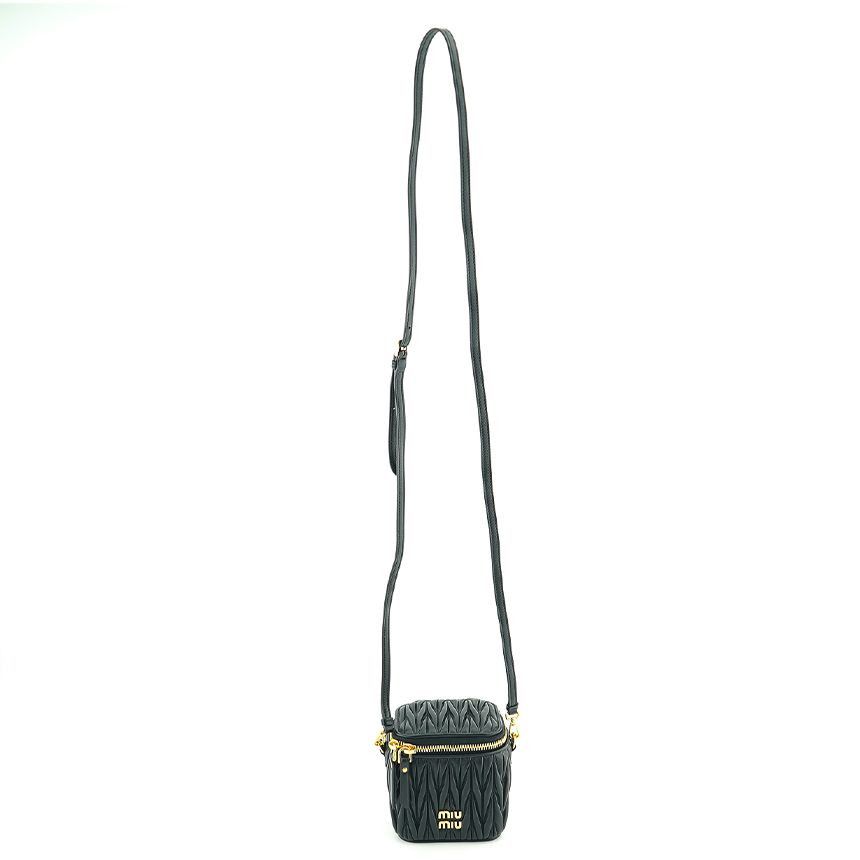 Miu Miu Matelassé Nappa Mini Crossbody Bag Leather Black Size ONE SIZE - 4 Thumbnail