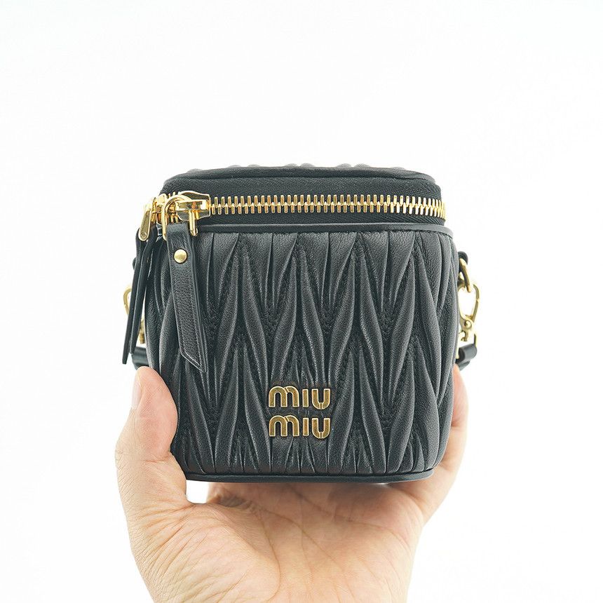 Miu Miu Matelassé Nappa Mini Crossbody Bag Leather Black Size ONE SIZE - 20 Thumbnail