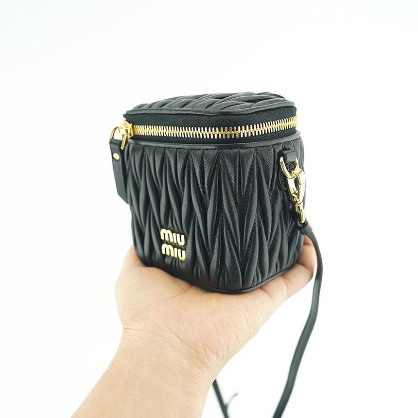 Miu Miu Matelassé Nappa Mini Crossbody Bag Leather Black Size ONE SIZE - 21 Thumbnail