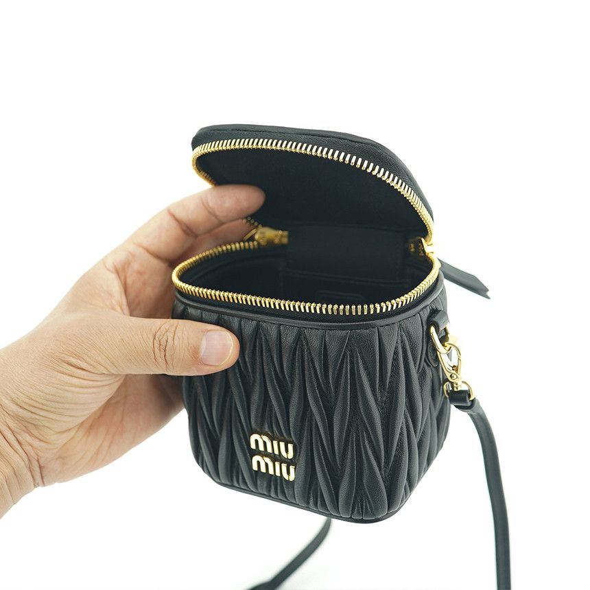 Miu Miu Matelassé Nappa Mini Crossbody Bag Leather Black Size ONE SIZE - 24 Thumbnail