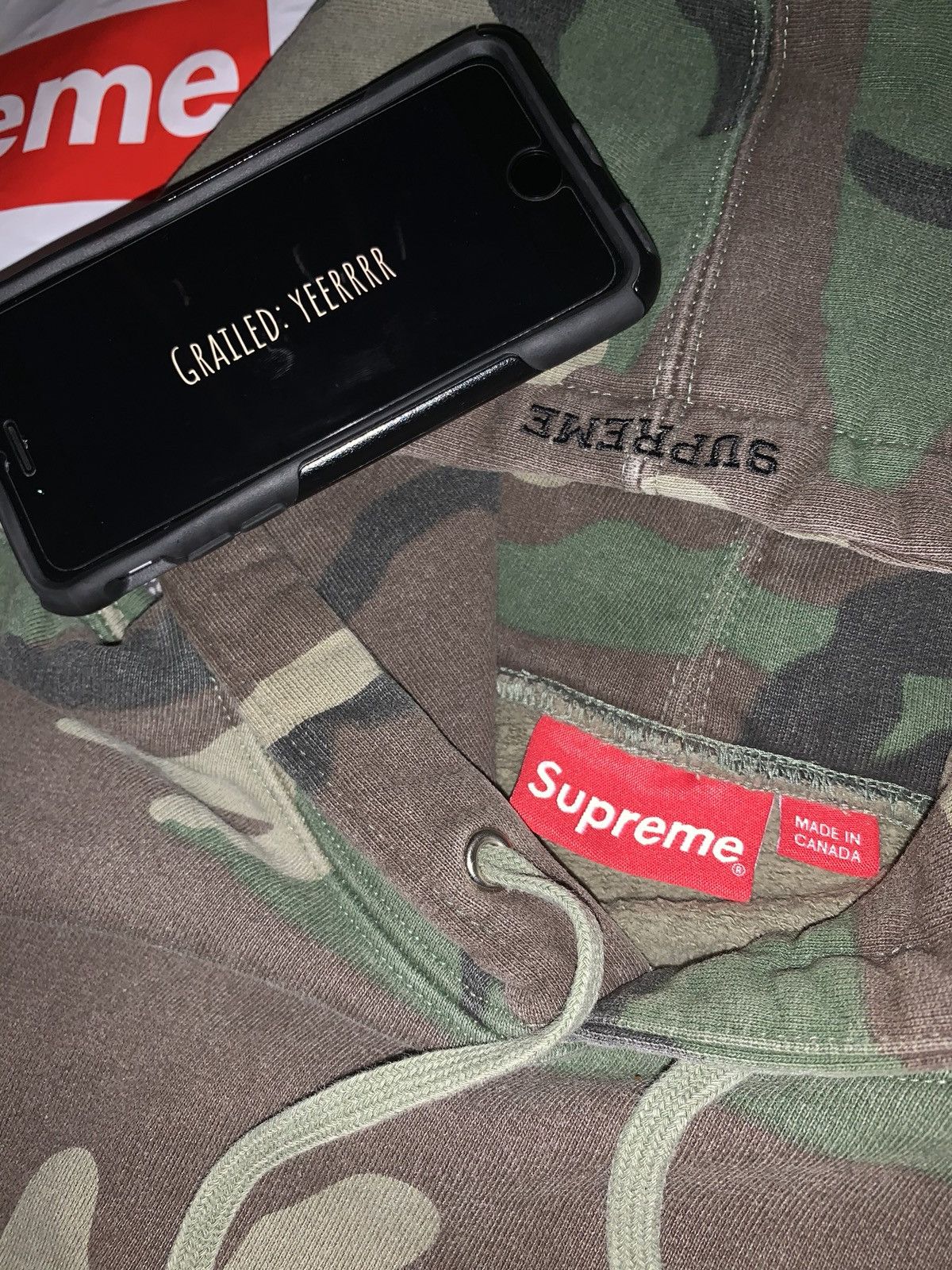 Supreme × Vintage Supreme Camo Hoodie Woodland Fw15 rib Logo  